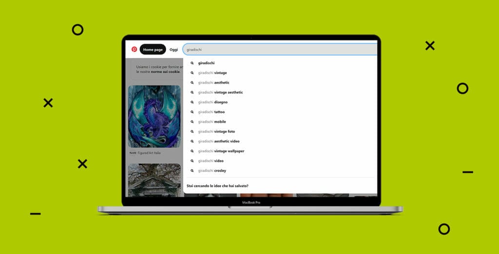 ricerca delle parole chiave in pinterest